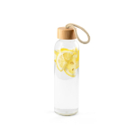 Glass bottle with bamboo lid and rope handle 520 ml natural colour first view