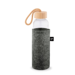 Recycled felt bottle sleeve for transport dark grey colour third view