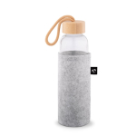 Recycled felt bottle sleeve for transport light grey colour third view