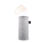 Recycled felt bottle sleeve for transport light grey colour fourth view