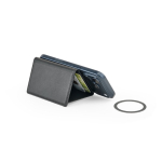 Magnetic phone wallet with magnetic RFID closure black colour fifth view