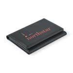 Magnetic phone wallet with magnetic RFID closure black colour image with logo