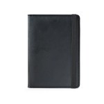 Passport holder with RFID protection and elastic closure, synthetic leather black colour first view
