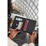 Passport holder with RFID protection and elastic closure, synthetic leather still life view