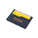 RFID-blocking card holder with faux leather finish for 5 cards blue colour image with logo 4