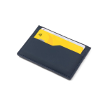 RFID-blocking card holder with faux leather finish for 5 cards blue colour third view