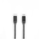 Magnetic braided polyester USB-C to USB-C cable 60W black colour first view