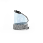 Magnetic braided polyester USB-C to USB-C cable 60W black colour third view