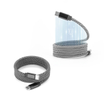 Magnetic braided polyester USB-C to USB-C cable 60W various colours