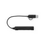 Eco-friendly multifunction USB hub with 4 ports and 10W charging black colour first view