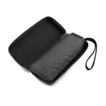 Compact manual 5-section mini umbrella with rubber pouch Ø90 black colour third view