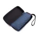 Compact manual 5-section mini umbrella with rubber pouch Ø90 blue colour third view