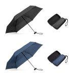 Compact manual 5-section mini umbrella with rubber pouch Ø90 various colours