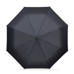 3-section folding umbrella with pongee and ergonomic handle Ø117 black colour first view