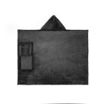 Soft 3-in-1 fleece blanket with front pocket 220 g/m² black colour fourth view