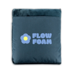 Soft 3-in-1 fleece blanket with front pocket 220 g/m² blue colour image with logo 3