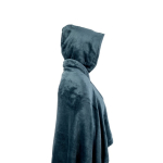 Soft 3-in-1 fleece blanket with front pocket 220 g/m² blue colour seventh view