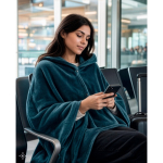 Soft 3-in-1 fleece blanket with front pocket 220 g/m² first view
