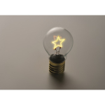Decorative LED bulb with filament design and battery operation yellow colour third photographic view
