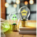 Decorative LED bulb with filament design and battery operation neon green colour