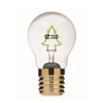Decorative LED bulb with filament design and battery operation neon green colour view with print area