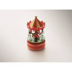 Mini wooden music box with rotating Christmas carousel mixed colour second photographic view