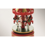 Mini wooden music box with rotating Christmas carousel mixed colour third photographic view