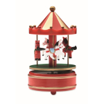 Mini wooden music box with rotating Christmas carousel mixed colour fifth view