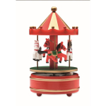 Mini wooden music box with rotating Christmas carousel mixed colour sixth view