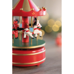 Mini wooden music box with rotating Christmas carousel mixed colour second ambient view