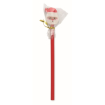 Poplar wood pencil with Christmas motifs and eraser red colour second view