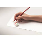 Poplar wood pencil with Christmas motifs and eraser red colour sixth photographic view