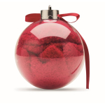 Polyester Christmas socks in bauble for Christmas tree size M red colour second view