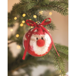 Polyester Christmas socks in bauble for Christmas tree size M red colour ambient view