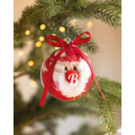 Polyester Christmas socks in bauble for Christmas tree size M red colour main ambient view
