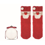 Polyester Christmas socks in bauble for Christmas tree size L red colour