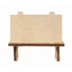 Wooden Christmas decoration: gnome on sleigh filled with cotton grey colour sixth view