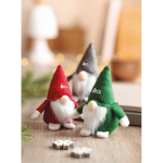 Decorative felt gnome with polyester beard and cotton filling green colour main ambient view