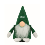 Decorative felt gnome with polyester beard and cotton filling green colour view with print area