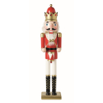 Decorative wooden nutcracker character with stable base red colour fourth view