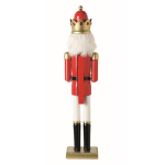 Decorative wooden nutcracker character with stable base red colour fifth view