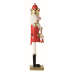 Decorative wooden nutcracker character with stable base red colour sixth view