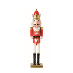 Decorative wooden nutcracker character with stable base red colour view with print area