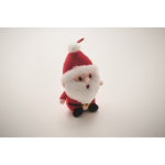 Polyester Santa Claus soft toy with embroidery and hanging loop red colour third photographic view