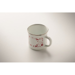 Christmas-style enamelled metal mug in individual box 300 ml white colour third photographic view