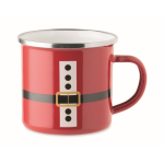 Enamel-coated metal mug Santa Claus with gift box 300ml red colour second view