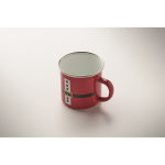 Enamel-coated metal mug Santa Claus with gift box 300ml red colour third photographic view