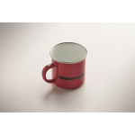Enamel-coated metal mug Santa Claus with gift box 300ml red colour second photographic view