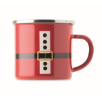 Enamel-coated metal mug Santa Claus with gift box 300ml red colour fourth view