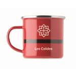 Enamel-coated metal mug Santa Claus with gift box 300ml red colour fifth main view